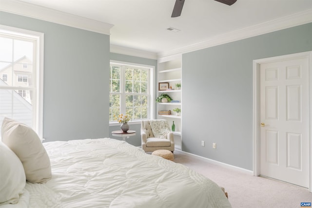 1875 Clay Dr, Crozet, VA 22932 - carpeted bedroom with crown molding and a ceiling fan