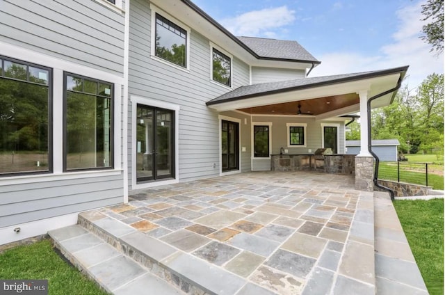 view of patio / terrace with ceiling fan