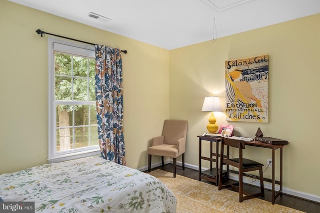 11606 New Bond St, Fredericksburg, VA 22408 - bedroom with attic access, wood finished floors, and baseboards