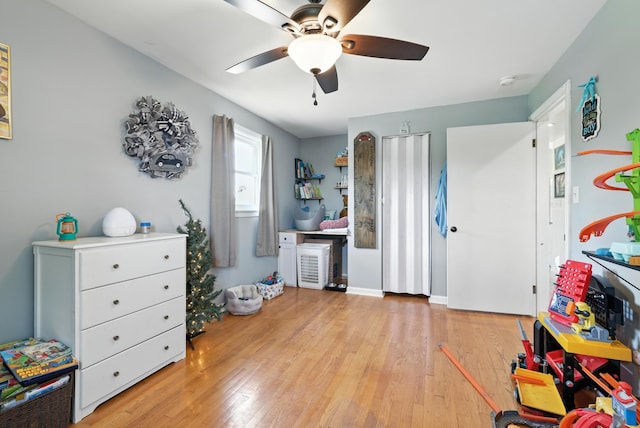 5226 Dogwood Dr, Mount Jackson, VA 22842 - game room with light wood-style flooring and ceiling fan