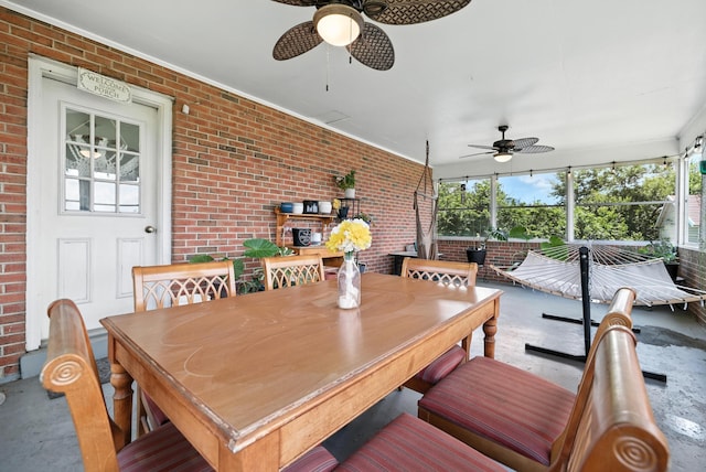 5226 Dogwood Dr, Mount Jackson, VA 22842 - sunroom / solarium with ceiling fan, outdoor dining area, and plenty of natural light