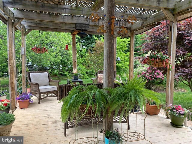 deck with a pergola