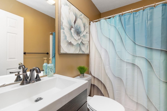 88 Ashleigh Dr, Waynesboro, VA 22980 - bathroom featuring toilet, vanity, and a shower with shower curtain