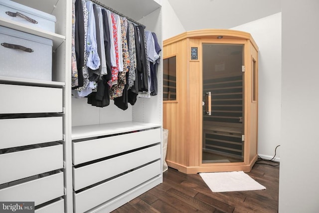  - walk in closet featuring dark wood finished floors