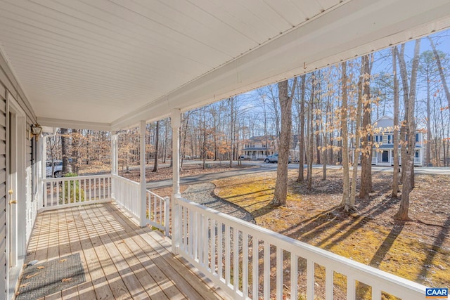 deck featuring covered porch
