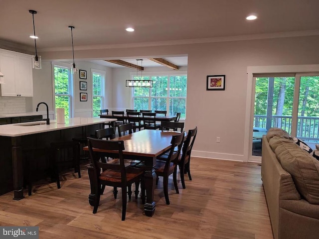 150 Winchester Trl, Mineral, VA 23117 - dining space featuring crown molding, wood finished floors, and recessed lighting