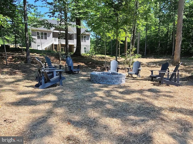 150 Winchester Trl, Mineral, VA 23117 - view of yard with a fire pit and stairs
