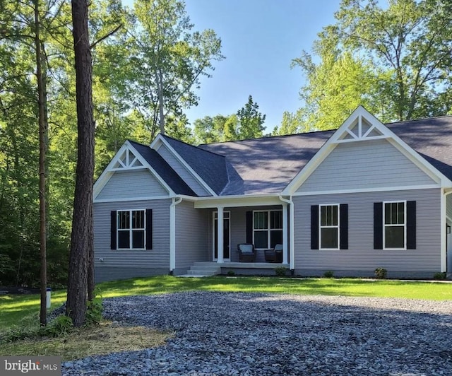 150 Winchester Trl, Mineral, VA 23117 - view of front of property with a porch, a front lawn, and roof with shingles