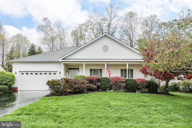 4204 Stonehaven Way, Fredericksburg, VA 22408 - ranch-style house with a garage, driveway, and a front lawn