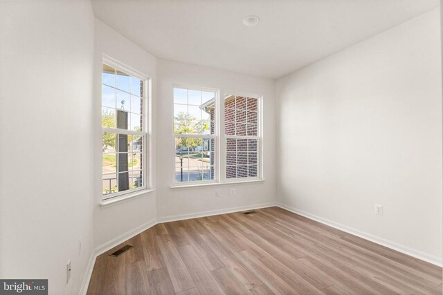  - spare room with wood finished floors, plenty of natural light, and baseboards
