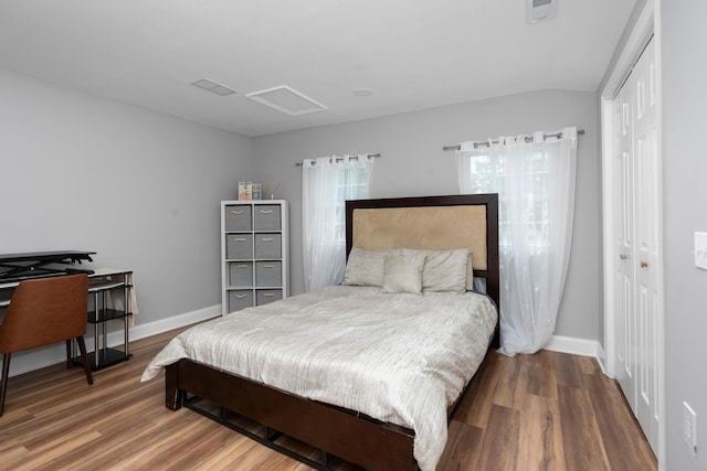 2003 Rinacas Corner Rd, Shenandoah, VA 22849 - bedroom with attic access, wood finished floors, baseboards, and a closet