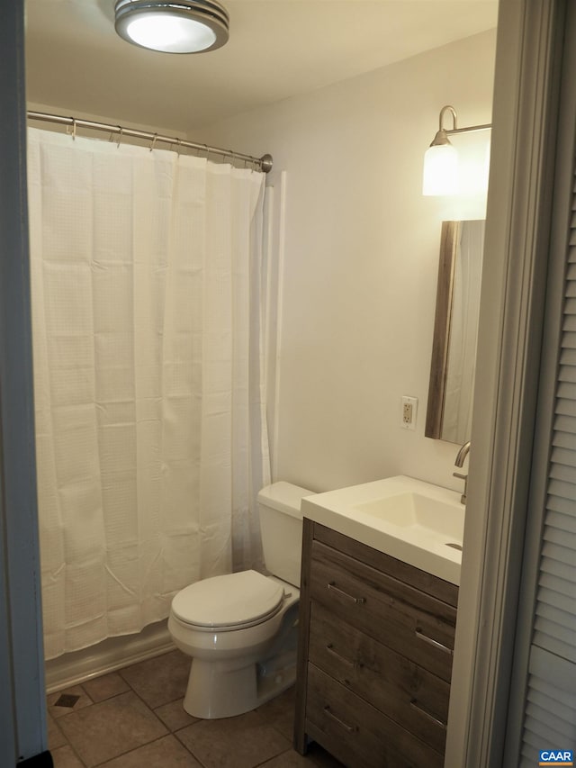 4646 Woods Edge Rd, Troy, VA 22974 - full bath with toilet, tile patterned floors, vanity, and curtained shower
