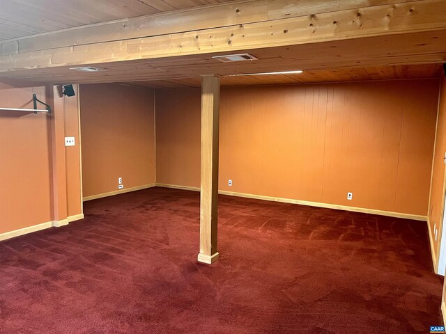 4646 Woods Edge Rd, Troy, VA 22974 - finished basement featuring carpet, wood ceiling, and baseboards