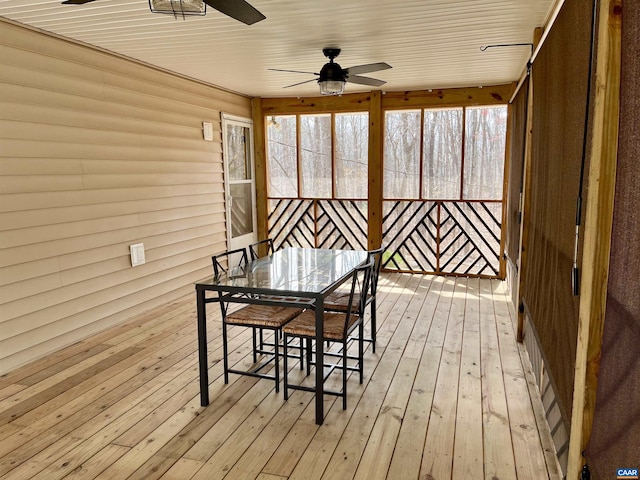 4646 Woods Edge Rd, Troy, VA 22974 - sunroom featuring a ceiling fan, outdoor dining area, and plenty of natural light