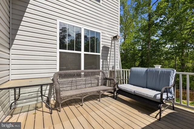 12929 Pipe Run Dr, Fredericksburg, VA 22407 - deck featuring an outdoor living space