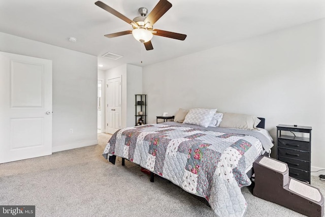 12929 Pipe Run Dr, Fredericksburg, VA 22407 - carpeted bedroom featuring ceiling fan and a closet