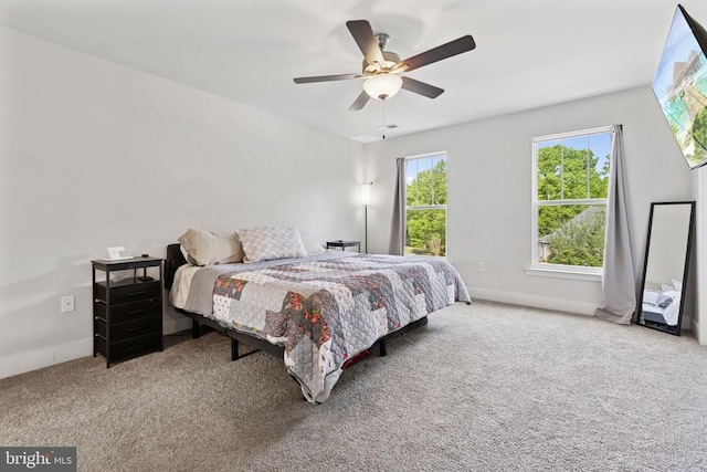 12929 Pipe Run Dr, Fredericksburg, VA 22407 - bedroom featuring carpet floors, ceiling fan, and baseboards