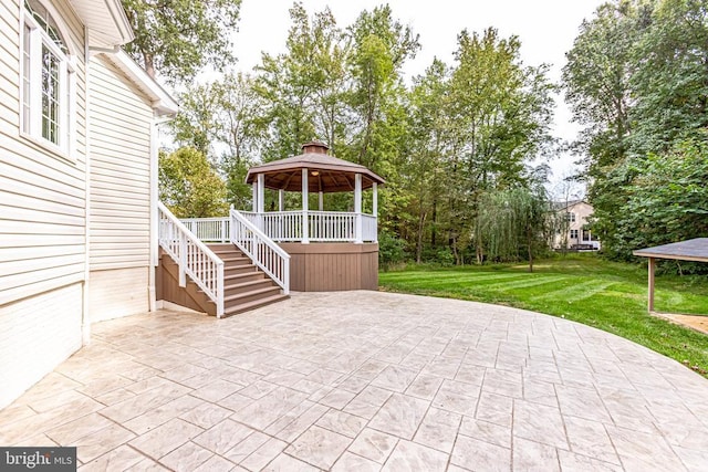 view of patio / terrace featuring a gazebo
