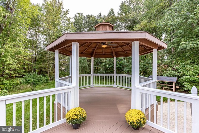 deck featuring a gazebo