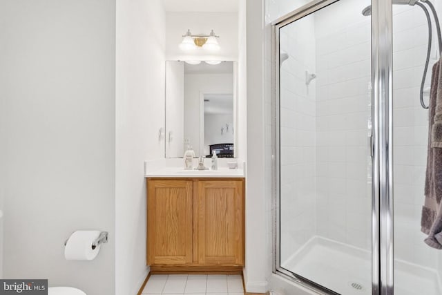 12314 Osprey Ln, Culpeper, VA 22701 - bathroom featuring a shower stall, vanity, and tile patterned floors