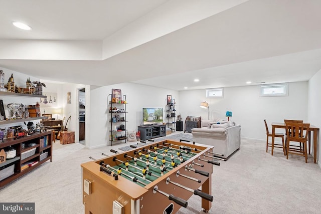 12314 Osprey Ln, Culpeper, VA 22701 - game room with light carpet and recessed lighting