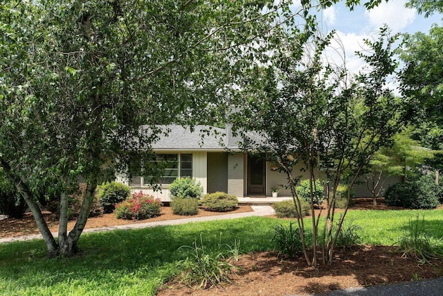 916 Selma Blvd, Staunton, VA 24401 - obstructed view of property with a front lawn, brick siding, and a shingled roof