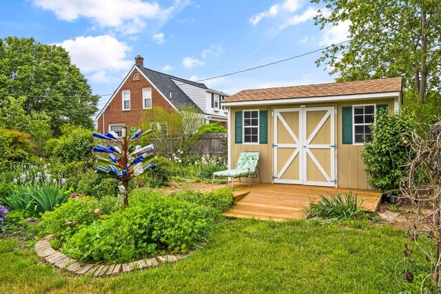 view of shed