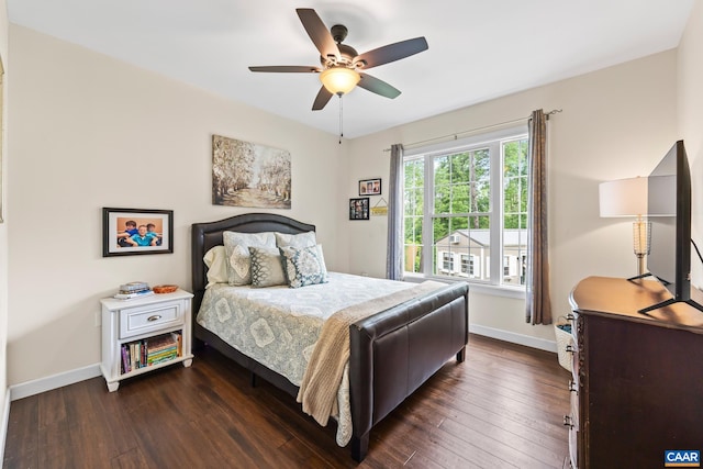 8289 Three Notch Rd, Louisa, VA 23093 - bedroom with dark wood finished floors and a ceiling fan