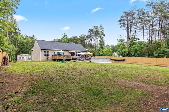 8289 Three Notch Rd, Louisa, VA 23093 - rear view of property with a wooden deck and an outdoor pool