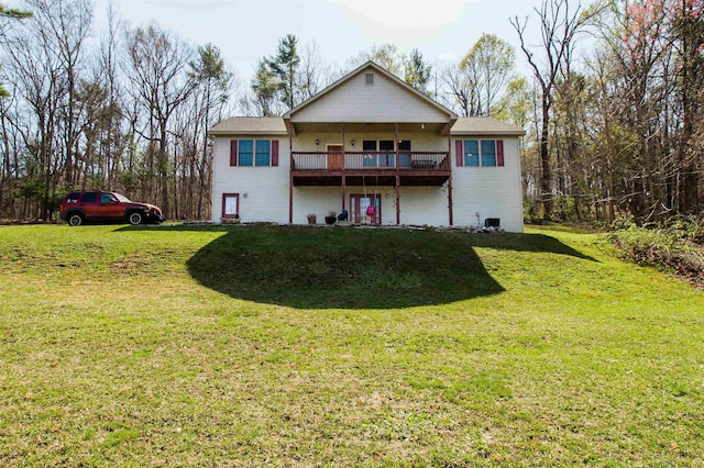 9839 Brunk Spring Ln, Broadway, VA 22815 - rear view of property featuring a yard and a wooden deck