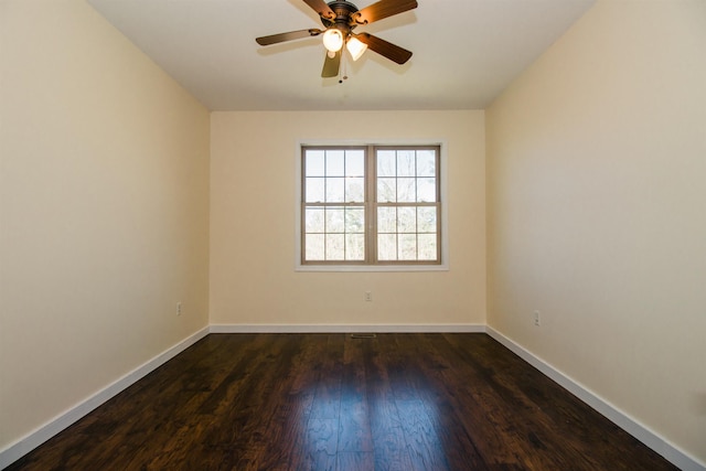 9839 Brunk Spring Ln, Broadway, VA 22815 - empty room with dark wood-style flooring and ceiling fan