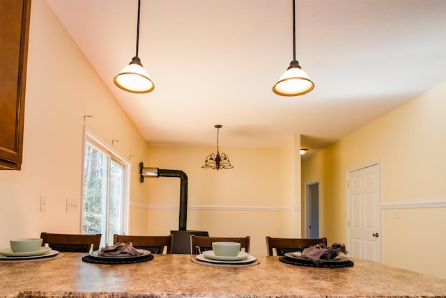 9839 Brunk Spring Ln, Broadway, VA 22815 - dining area with a chandelier