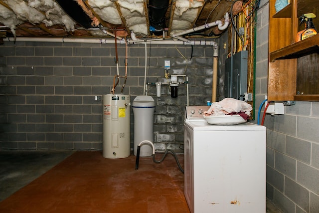 9839 Brunk Spring Ln, Broadway, VA 22815 - utilities featuring washer / dryer, electric water heater, and electric panel