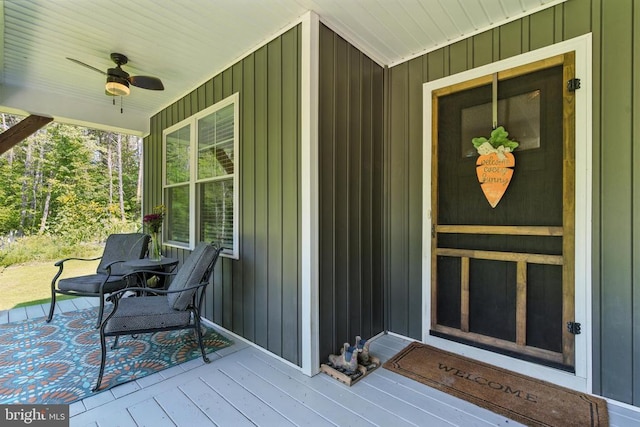 275 Freestyle Ln, Mineral, VA 23117 - wooden porch with a ceiling fan