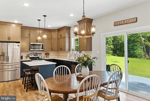 275 Freestyle Ln, Mineral, VA 23117 - dining room with plenty of natural light, light wood-type flooring, and recessed lighting