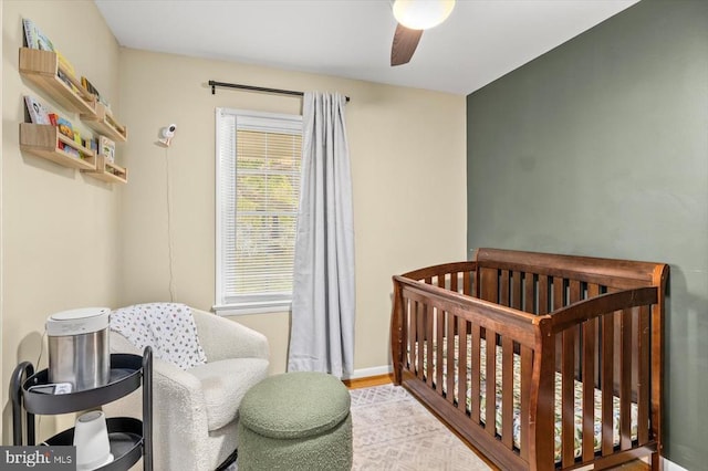 316 Grove Ave, Gordonsville, VA 22942 - bedroom featuring baseboards, a ceiling fan, and wood finished floors
