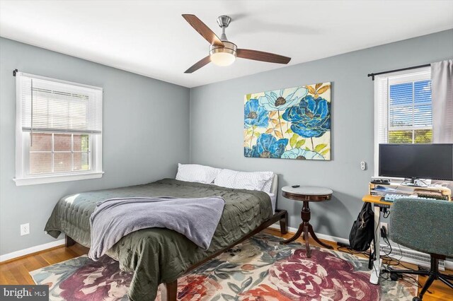 316 Grove Ave, Gordonsville, VA 22942 - bedroom featuring ceiling fan, baseboards, and wood finished floors