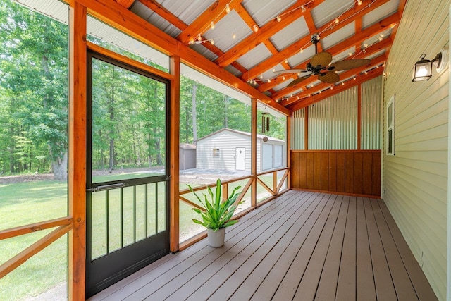4201 Brown Mountain Ln, Elkton, VA 22827 - unfurnished sunroom featuring a ceiling fan