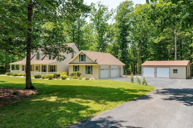 4201 Brown Mountain Ln, Elkton, VA 22827 - view of front of home with a garage, a front lawn, and an outdoor structure