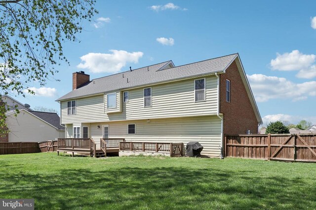 12011 Big Ben Blvd, Fredericksburg, VA 22407 - rear view of property featuring a chimney and a deck