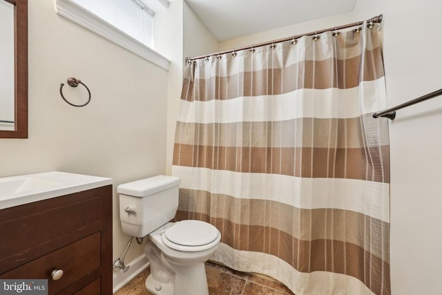 12011 Big Ben Blvd, Fredericksburg, VA 22407 - full bathroom featuring vanity, toilet, baseboards, and a shower with curtain