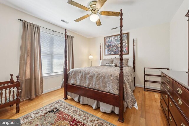 12011 Big Ben Blvd, Fredericksburg, VA 22407 - bedroom with light wood finished floors, baseboards, and a ceiling fan