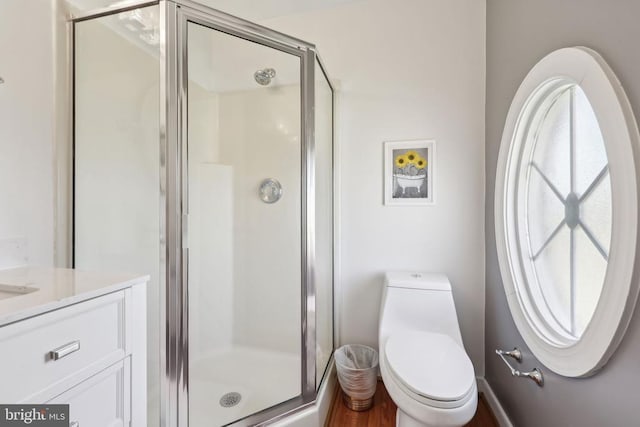 12011 Big Ben Blvd, Fredericksburg, VA 22407 - bathroom featuring a shower stall, toilet, and vanity