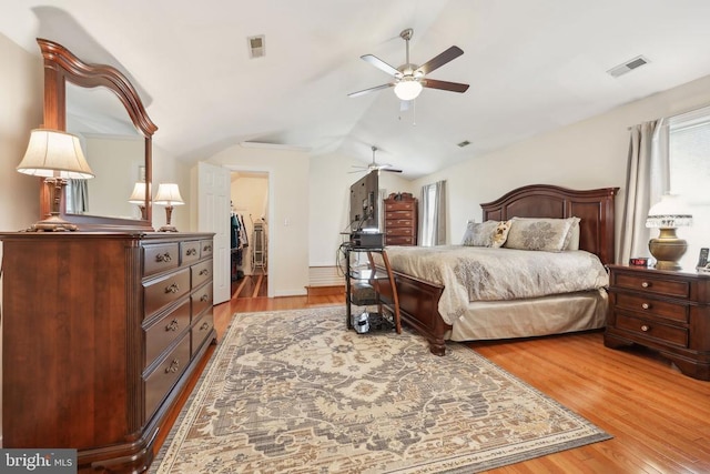 12011 Big Ben Blvd, Fredericksburg, VA 22407 - bedroom featuring vaulted ceiling, wood finished floors, and ceiling fan