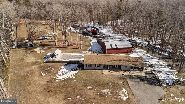 view of snowy aerial view