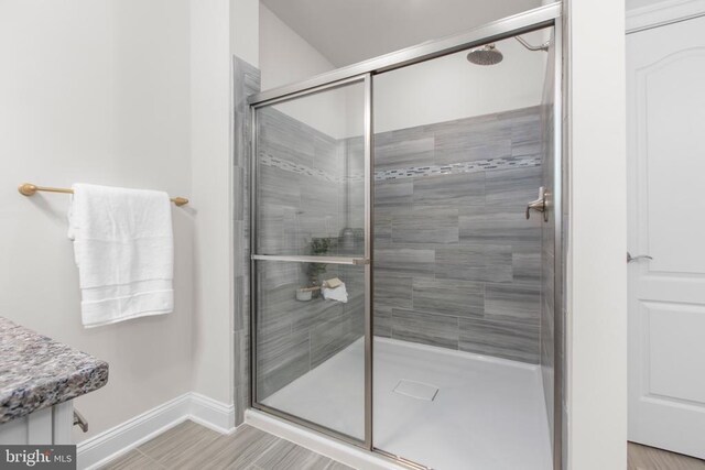 6104 New Berne Rd, Fredericksburg, VA 22407 - bathroom featuring a shower stall and baseboards
