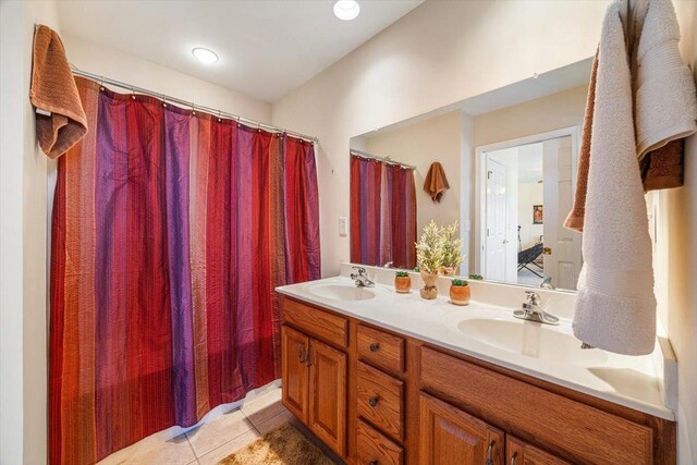 102 Shawn Cir, Staunton, VA 24401 - full bathroom with double vanity, tile patterned flooring, and a sink