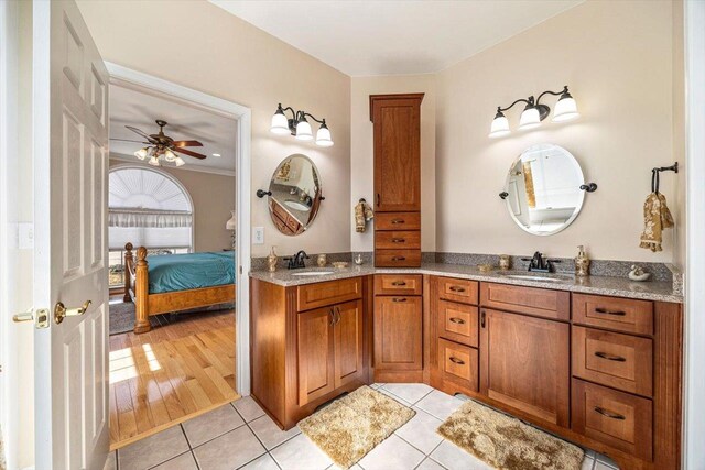 102 Shawn Cir, Staunton, VA 24401 - ensuite bathroom with a sink, ceiling fan, connected bathroom, and double vanity