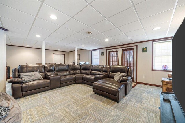102 Shawn Cir, Staunton, VA 24401 - living room with baseboards, light carpet, recessed lighting, and plenty of natural light