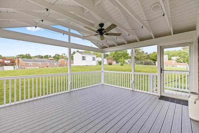 5 Granary Rd, Verona, VA 24482 - wooden terrace with a ceiling fan, a yard, and a residential view